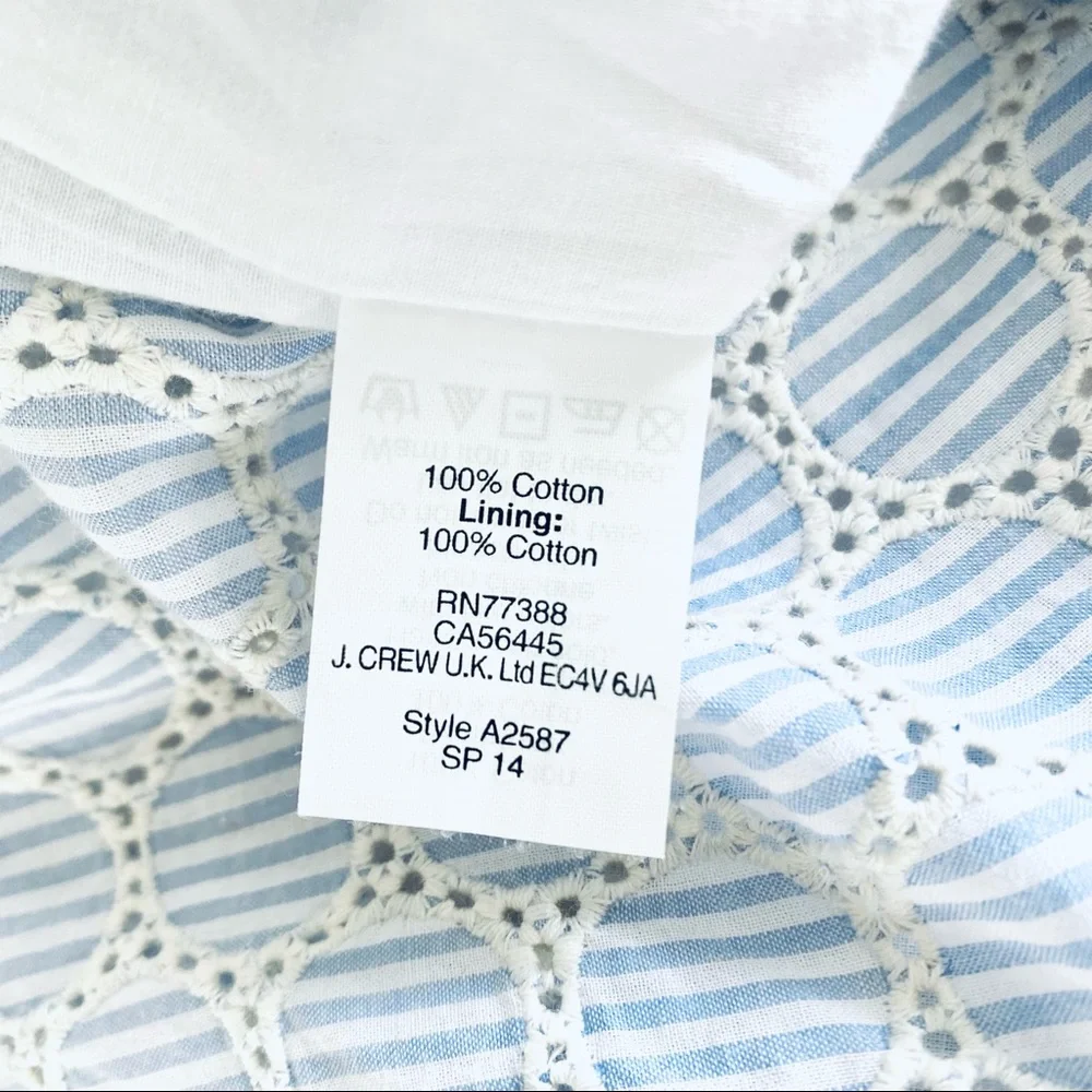 J. Crew Seersucker Eyelet Detail Shift Dress - Picture 8 of 8